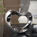 Modern gold & silver ceramic golden apple sculpture living room decor