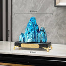 Modern gold & silver ceramic mountain sculpture living room decor