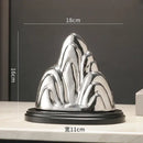 Modern gold & silver ceramic mountain sculpture living room decor