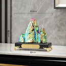 Modern gold & silver ceramic mountain sculpture living room decor