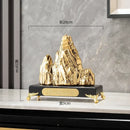 Modern gold & silver ceramic mountain sculpture living room decor