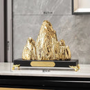 Modern gold & silver ceramic mountain sculpture living room decor