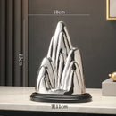 Modern gold & silver ceramic mountain sculpture living room decor