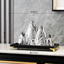 Modern gold & silver ceramic mountain sculpture living room decor