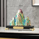 Modern gold & silver ceramic mountain sculpture living room decor
