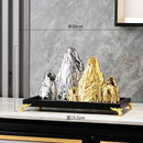 Modern gold & silver ceramic mountain sculpture living room decor