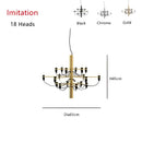 Modern gold & silver chandelier 50 light living room pendant