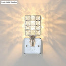Modern gold & silver clear crystal wall light fixture bedroom