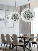 Modern gold & silver clear glass bubble chandelier dining room light