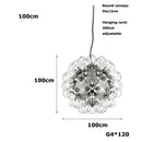 Modern gold & silver clear glass bubble chandelier dining room light
