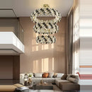 Modern gold & silver crystal dimmable led chandelier dining room