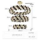 Modern gold & silver crystal dimmable led chandelier dining room
