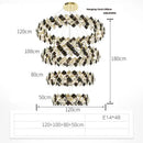 Modern gold & silver crystal dimmable led chandelier dining room