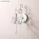 DecorBites™ Modern Wall Mount Metal Candelabra Sconce Light with Crystal Drop (Silver/Gold)