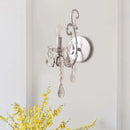 DecorBites™ Modern Wall Mount Metal Candelabra Sconce Light with Crystal Drop (Silver/Gold)