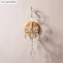 DecorBites™ Modern Wall Mount Metal Candelabra Sconce Light with Crystal Drop (Silver/Gold)