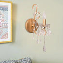 DecorBites™ Modern Wall Mount Metal Candelabra Sconce Light with Crystal Drop (Silver/Gold)