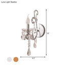 DecorBites™ Modern Wall Mount Metal Candelabra Sconce Light with Crystal Drop (Silver/Gold)