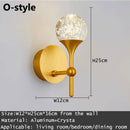 Modern gold & silver crystal led wall sconce bedroom light