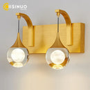 Modern gold & silver crystal led wall sconce bedroom light