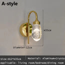 Modern gold & silver crystal led wall sconce bedroom light