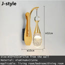 Modern gold & silver crystal led wall sconce bedroom light