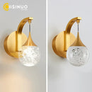 Modern gold & silver crystal led wall sconce bedroom light