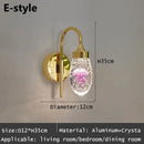 Modern gold & silver crystal led wall sconce bedroom light