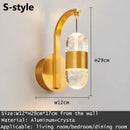 Modern gold & silver crystal led wall sconce bedroom light