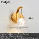 Modern gold & silver crystal led wall sconce bedroom light