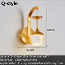 Modern gold & silver crystal led wall sconce bedroom light