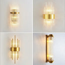 Modern gold & silver crystal wall lamp bedroom sconce