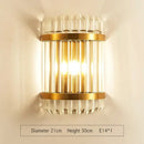 Modern gold & silver crystal wall lamp bedroom sconce