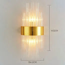 Modern gold & silver crystal wall lamp bedroom sconce