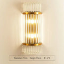 Modern gold & silver crystal wall lamp bedroom sconce
