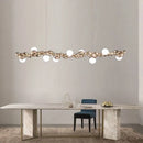 Modern gold & silver dimmable led hanging pendant light dining room
