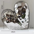 Modern gold & silver faceted ceramic statue living room home decor