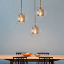 Modern gold & silver honeycomb glass pendant light kitchen fixture