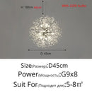 Modern gold & silver led crystal chandelier living room burst light