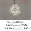 Modern gold & silver led crystal chandelier living room burst light