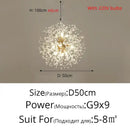 Modern gold & silver led crystal chandelier living room burst light