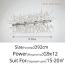 Modern gold & silver led crystal chandelier living room burst light