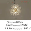 Modern gold & silver led crystal chandelier living room burst light