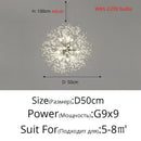 Modern gold & silver led crystal chandelier living room burst light