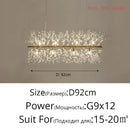 Modern gold & silver led crystal chandelier living room burst light