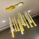 Modern gold & silver led pendant light dining room chandelier