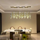Modern gold & silver led pendant light dining room chandelier