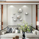 Modern gold & silver metallic rock wall hanging ornaments living room
