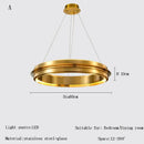 Modern gold & silver ring chandelier living room pendant light