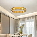 Modern gold & silver ring chandelier living room pendant light